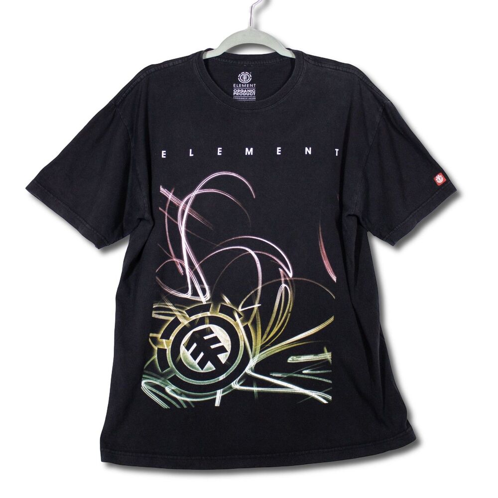 Element Black Graphic Organic Cotton T-shirt Size L